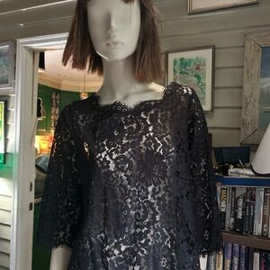 Joie scallop lace blouse